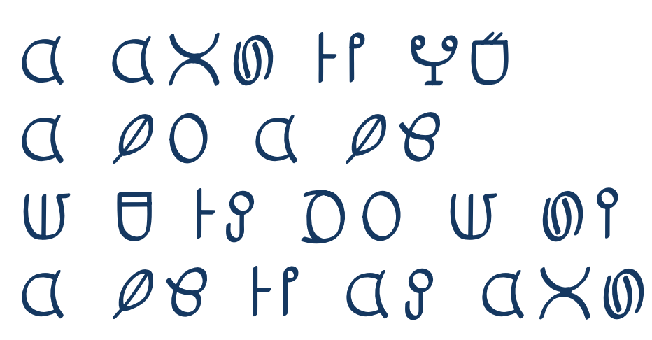 A sample of a DOL puzzle, written in Afaka with the TTF font I designed